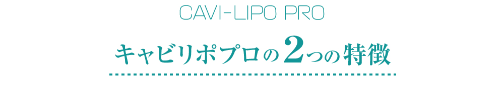 CAVI-LIPO PRO キャビリポプロの2つの特徴